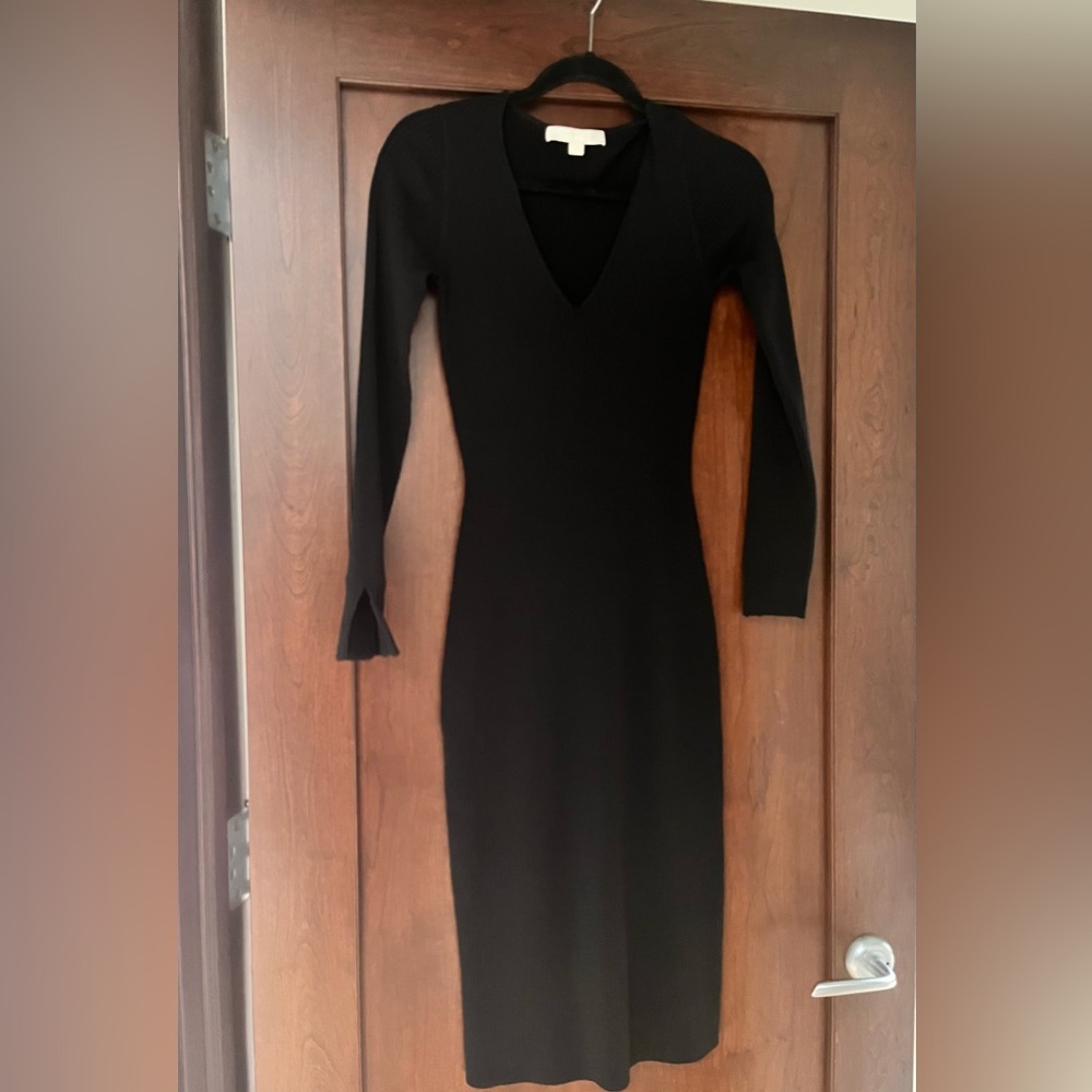 Jonathon Simkhai bodycon midi black dress sided small